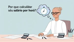 Gráfico ilustrativo explicando a importância de calcular o salário por hora para melhor gerenciamento financeiro e controle de tempo.