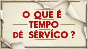 Imagem com a pergunta 'O que é Tempo de Serviço?' destacada, relacionada ao conceito de tempo de trabalho acumulado por um funcionário ao longo de sua carreira.